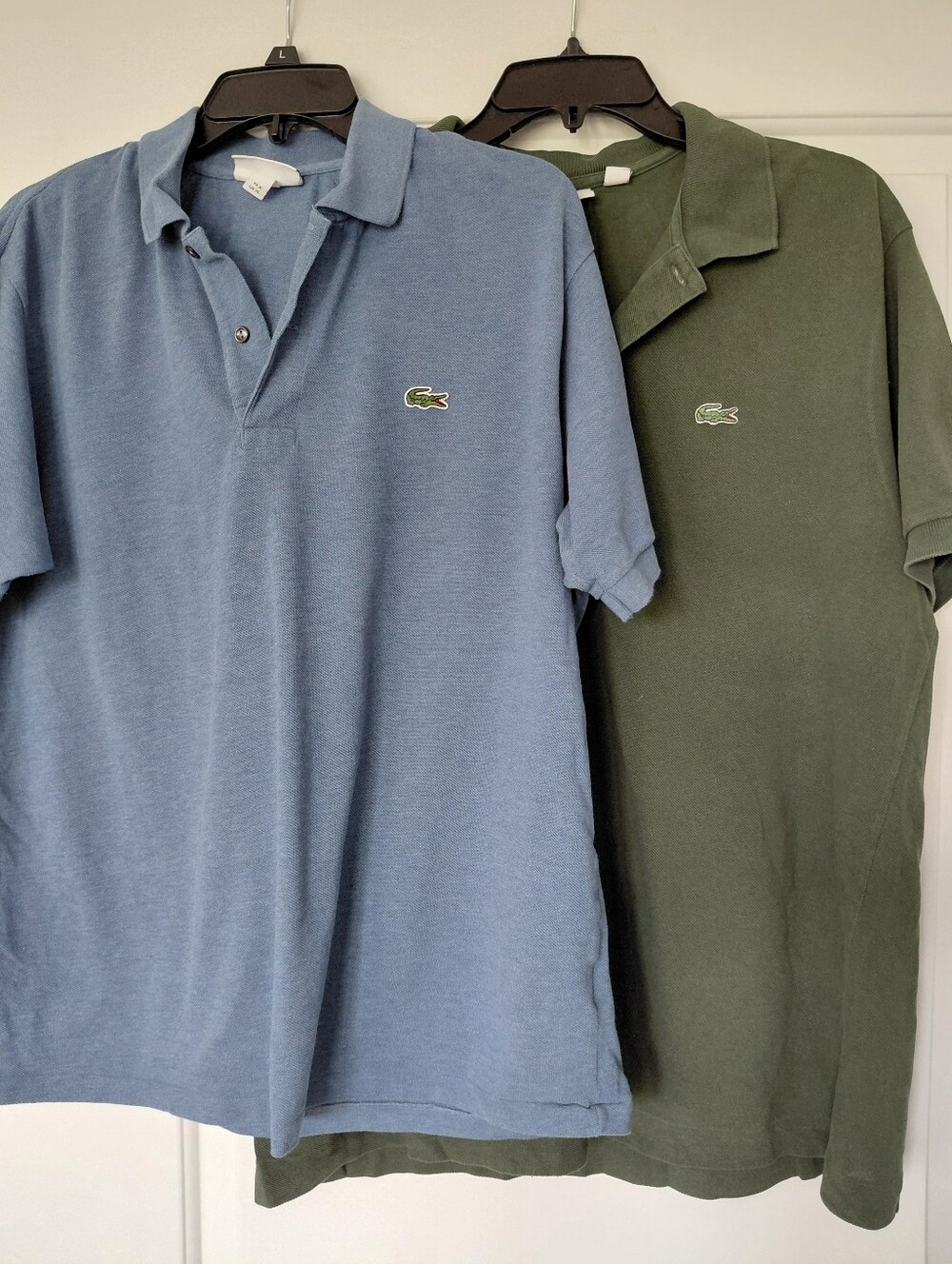 Lacoste Men's Polo Pair in Blue and Olive Green
